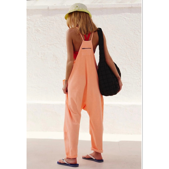 Free People Hot Shot Onesie NWT Small Pastel Peach FP Movement - Picture 2 of 6